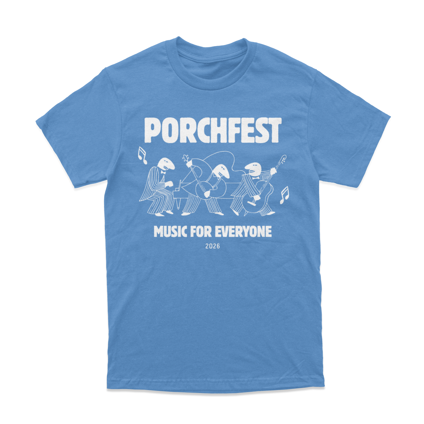 Porchfest Music for Everyone T-shirt (Blue)
