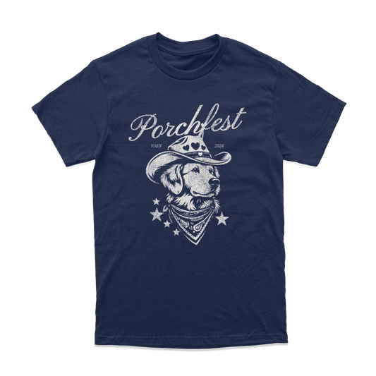 Porchfest Cowdog T-shirt (Navy)
