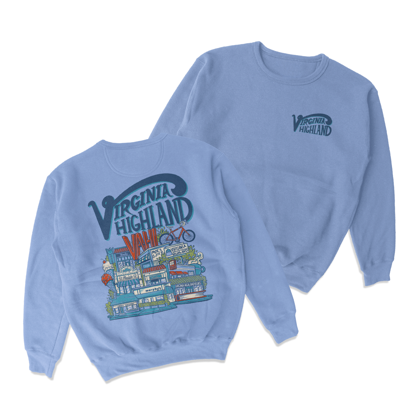 VAHI Neighborhood Crewneck Sweatshirt - Light Blue